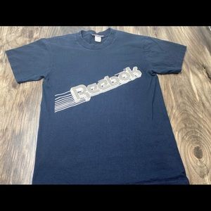 VTG Reebox sport spell out blue shirt M USA